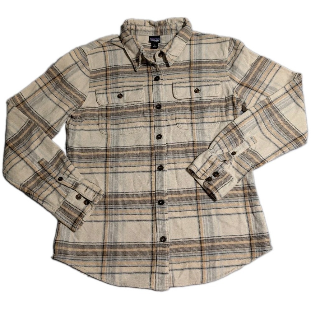 Patagonia Womens Fjord Flannel Shirt Organic Cotton Plaid Button Front Small